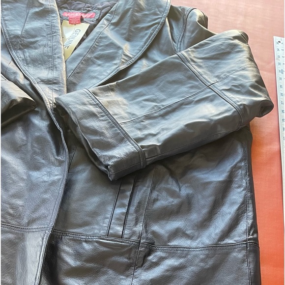 34W Women’s Genuine leather coat Navy Blue - Picture 15 of 16